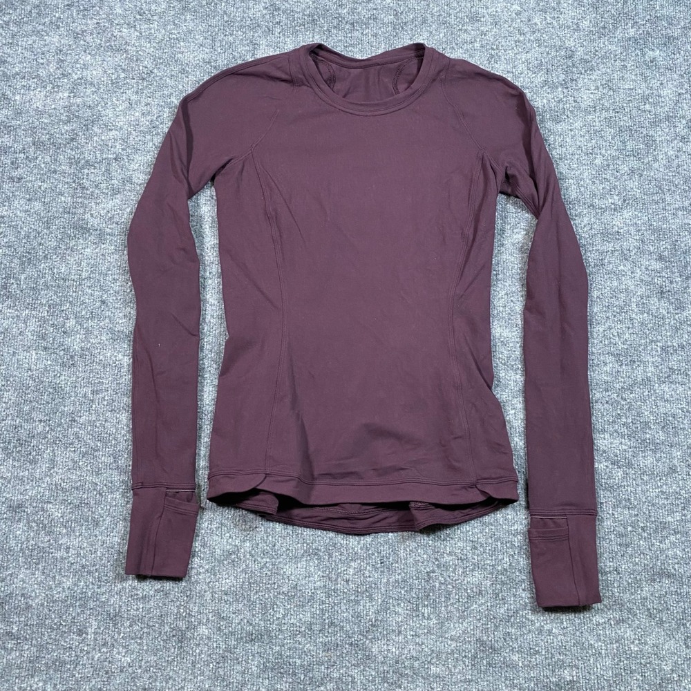 Lululemon Define Long Sleeve Shirt Plum Purple Size 6‎ Thumbholes Back Pocket
